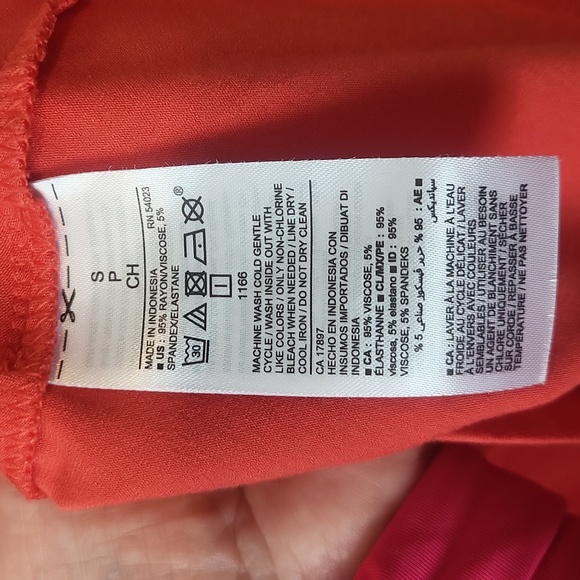 OLD NAVY Orange Sleeves Rayon Tent Swing Midi Dress - Picture 6 of 7